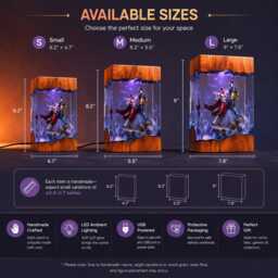 Haz.bin H0.tel Alast0R Resin Lamp, Unique Led Diorama Night Light, Anime Character Collectible Art, Demon Radio Host Display - thumbnail 4