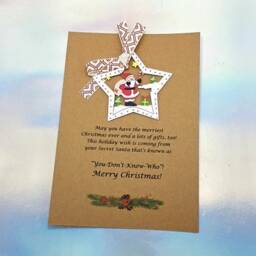 Personalized Secret Santa Gift Card With Wooden Christmas Ornament - thumbnail 4