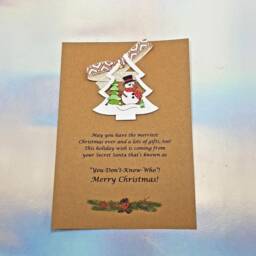 Personalized Secret Santa Gift Card With Wooden Christmas Ornament - thumbnail 3
