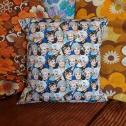 Large Golden Girls Illustrated & Handmade Cushion - thumbnail 3