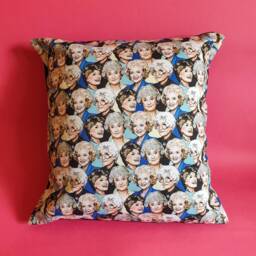 Large Golden Girls Illustrated & Handmade Cushion - thumbnail 1