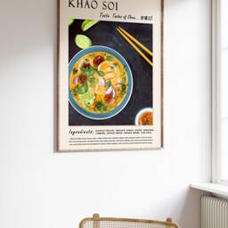 Khao Soi Food Poster, Chinese Art, Print, Asian Art. Kitchen Decor, Gift, Recipe Poster A1/A2/A3/A4 - thumbnail 3