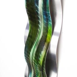 Abstract Metal Wall Sculpture Blue Green Tropical Artwork, 28 - thumbnail 3