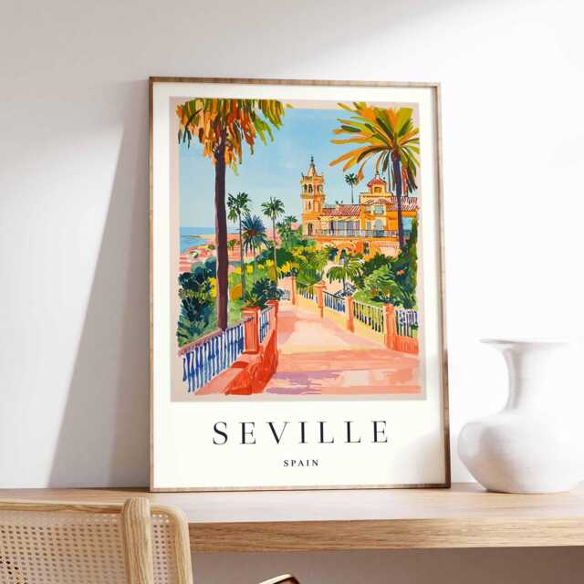 Seville Spain Art Print Modern City Map Poster - image 1