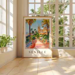 Seville Spain Art Print Modern City Map Poster - thumbnail 2