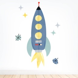 Rocket Growth Chart - Fabric Wall Decal Galaxy Collection Mej - thumbnail 1