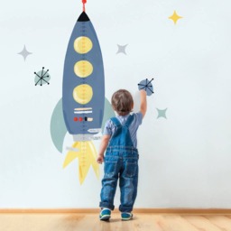 Rocket Growth Chart - Fabric Wall Decal Galaxy Collection Mej - thumbnail 3