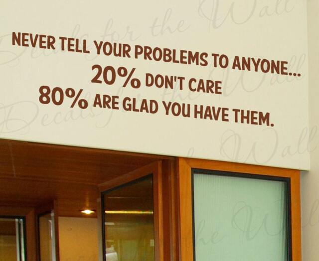 Never Tell Your Problems Anyone Inspirational Motivational Funny Quote Decal Decoration Wall Lettering Sticker Vinyl Decor Art Mural J93 - image 1