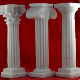 Set Of 3 Greek Column Statues -Doric, Ionic, Corinthian Pillars-Miniature Stone Architecture Sculptures, Ancient Greece Home Decor, 6.5 Inch - thumbnail 2