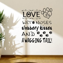 Love Is A Wagging Tail Wall Art Sticker, Dog Quote, Decal, Puppy - thumbnail 3