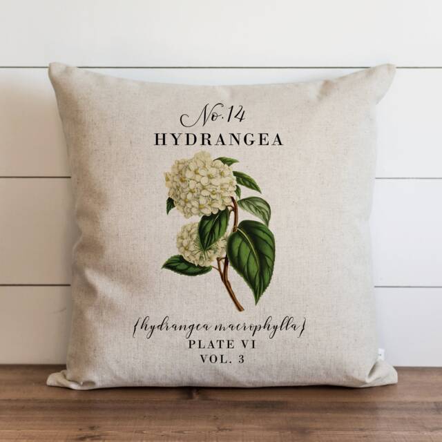Hydrangea Pillow Cover - 18 X 20 Botanical Floral Spring Home Decor Summer Throw Garden - image 1