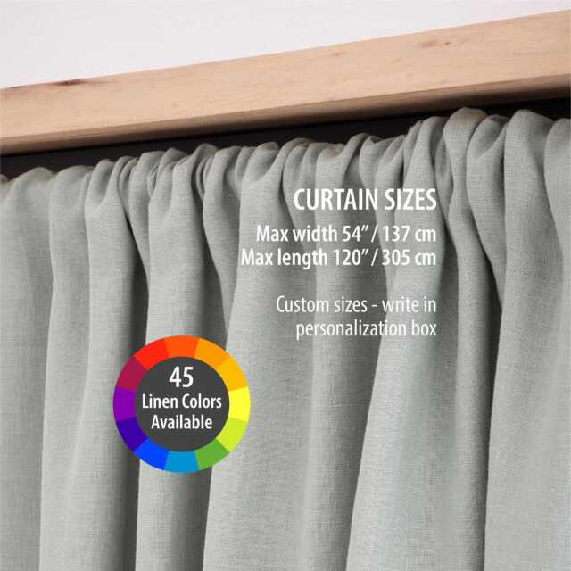 Natural Linen Curtain, Kitchen Cupboard, Bathroom Shelf, Custom Size Curtain - image 1