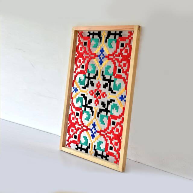 Meraki Fiber Art - Colorful Woven Wall Hanging, Geometric Textile - image 1
