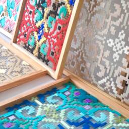 Meraki Fiber Art - Colorful Woven Wall Hanging, Geometric Textile - thumbnail 3