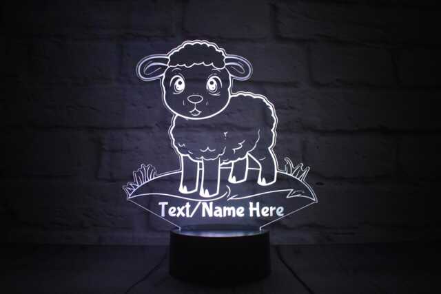 Personalised Led Lamb Night Light Remote Controlled Sheep Lamp - image 1