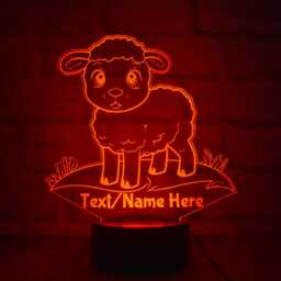 Personalised Led Lamb Night Light Remote Controlled Sheep Lamp - thumbnail 2
