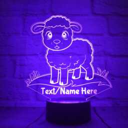 Personalised Led Lamb Night Light Remote Controlled Sheep Lamp - thumbnail 3