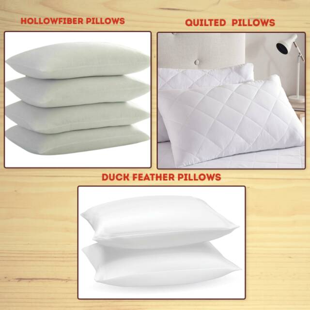 Pack Of 2, 4 Bounce Back Hollowfibre Pillow Or Duck Feather Pillows Quilted Extra Filled Bed 74cmx48cm - image 1