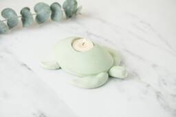 Turtle Concrete Tea Light Holder Unique Cozy Decor