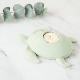 Turtle Concrete Tea Light Holder Unique Cozy Decor - thumbnail 3
