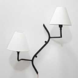 Wall Light Matte Black Branch Arm Sconce, Minimalist Nordic Double Fixture, Modern Designer Interior Accent Lighting - thumbnail 2