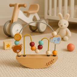Personaluzed Wooden Montessori Maze Bundle Wood Push Toys - Baby Gift Eco-Friendly Wood For Toddlers- Name Gift Maze - thumbnail 4