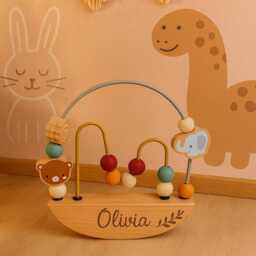 Personaluzed Wooden Montessori Maze Bundle Wood Push Toys - Baby Gift Eco-Friendly Wood For Toddlers- Name Gift Maze - thumbnail 2