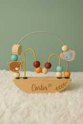 Personaluzed Wooden Montessori Maze Bundle Wood Push Toys - Baby Gift Eco-Friendly Wood For Toddlers- Name Gift Maze - thumbnail 1