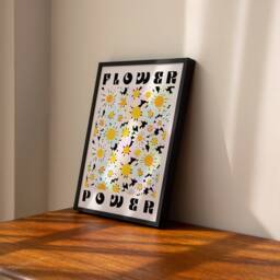 Pastel Flower Power Daisy's Print - Colourful Retro, Groovy Floral, 1970S 1960S, Bright Pastels, Hippie Flowers, Daisy Floral Market - thumbnail 2