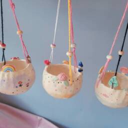 The Woodland Magic Collection Handmade Ceramic Hanging Planters, Succulent Pot Cactus Pot, Plant Indoor Garden Outdoor Planter - thumbnail 3