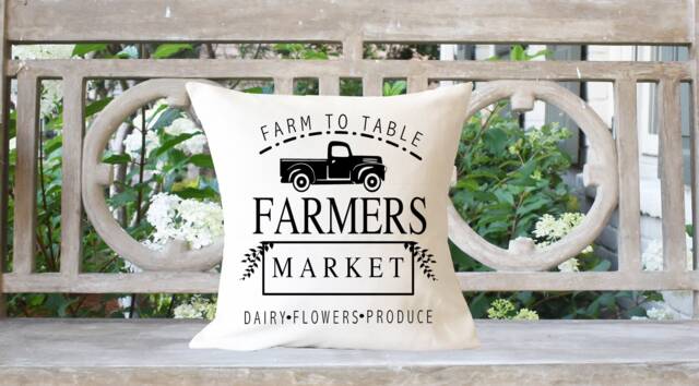 Farmhouse Throw Pillow-Farmers Market Pillow-Farmhouse Pillow-Farmhouse Decor-Front Porch Decor - image 1