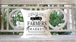 Farmhouse Throw Pillow-Farmers Market Pillow-Farmhouse Pillow-Farmhouse Decor-Front Porch Decor - thumbnail 1