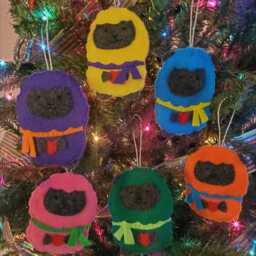 Sheep Black Felt Christmas Ornament Gift Card Holder Package Tie-On - thumbnail 4