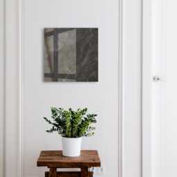 Gray Stone Wall Mounted Key Cabinet, Black Industrial Box, Modern Textures, For People Who Value Elegance & Modernity