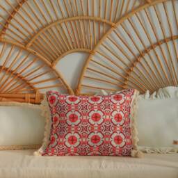 Margeurite Daisy Cushion With Fringe, Decorative Pillow, Pillow For Living Room, Bedroom, Modern Pillows Exclusive - thumbnail 2