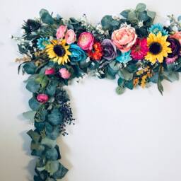 Sunflower Garland, Floral Boho Nursery Decor, Wall Hanging, Backdrop, Bohemian Flower Garland - thumbnail 2