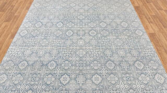 8x10 Rug Modern Handmade , Silver/Grey Rug, 8x10 Grey Bedroom Rug #6984 - 242x300 cms - image 1