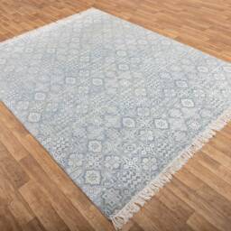 8x10 Rug Modern Handmade , Silver/Grey Rug, 8x10 Grey Bedroom Rug #6984 - 242x300 cms - thumbnail 2