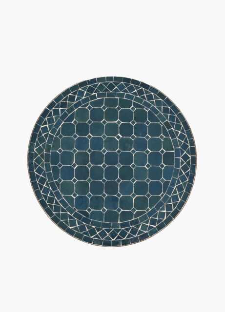 Summer Sale Moroccan Zellige Tiled Table, Mozaic Handmade Garden Terrace Wrought Iron Legs - image 1
