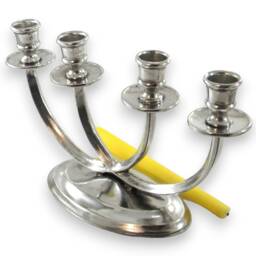Table Candle Holder, Pewter Gloss Finish