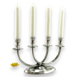 Table Candle Holder, Pewter Gloss Finish - thumbnail 3