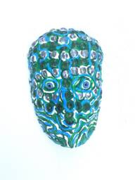 "Glass Stone Mask Wall Art By Anthony Saldivar - 6.5"" X 10"