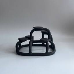 Handmade Black Ceramic Tea Light Holder, Us Duties Included - thumbnail 2