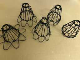 5Pk Metal Flowering Cage - Vintage Style Wire Guard For Your Industrial Light, Diy Pendant Lighting Black Or Antiqued Brass - thumbnail 1