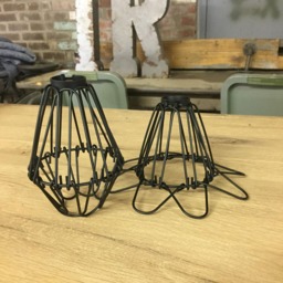 5Pk Metal Flowering Cage - Vintage Style Wire Guard For Your Industrial Light, Diy Pendant Lighting Black Or Antiqued Brass - thumbnail 3