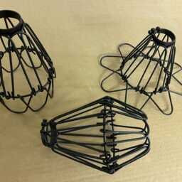 5Pk Metal Flowering Cage - Vintage Style Wire Guard For Your Industrial Light, Diy Pendant Lighting Black Or Antiqued Brass - thumbnail 2