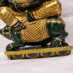 Green Jade Ganesha, Aventurine Ganesha, Gem Figurines, Arifacts, Ganesh Decoration, Ganesha On Mouse, Religious Spiritual Home Decor - thumbnail 4