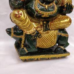 Green Jade Ganesha, Aventurine Ganesha, Gem Figurines, Arifacts, Ganesh Decoration, Ganesha On Mouse, Religious Spiritual Home Decor - thumbnail 2