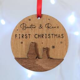 Cats First Christmas Bauble, Kittens Christmas, Cat Lover Gift, New Pet Tree Ornament - thumbnail 2