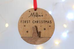 Cats First Christmas Bauble, Kittens Christmas, Cat Lover Gift, New Pet Tree Ornament - thumbnail 1